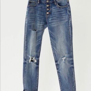 Kancan - Mid Rise Button Fly Mom Jeans - size 7/27
